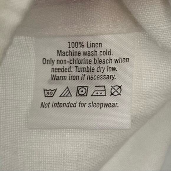 Janie and Jack 100% Linen, White Casual Button Down Shirt, Size 5 - Picture 9 of 9